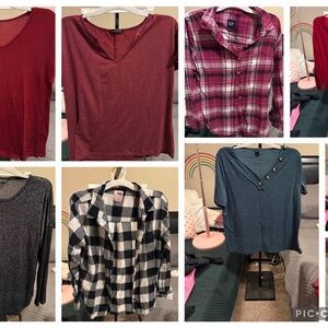 8 women blouses - size L